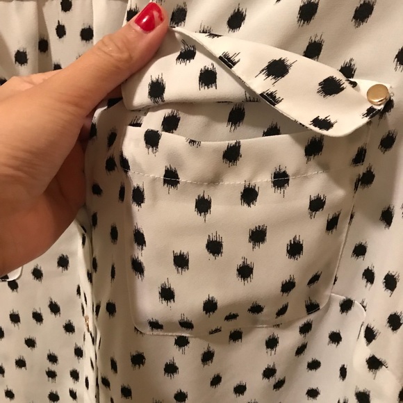 Charter Club Polka Dot Chiffon Roll-Tab - Picture 3 of 5